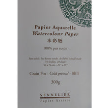Cargar imagen en el visor de la galería, Hoja de Papel Sennelier Aquarelle Grano Fino  300 grs/m²