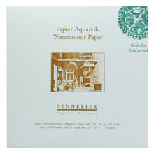 Cargar imagen en el visor de la galería, Block de Papel Sennelier Aquarelle Grano Fino  300 grs/m²  (30 x 30 cms)