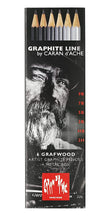 Cargar imagen en el visor de la galería, Estuche Metálico Lápices de Grafito Grafwood Caran D'ache 6 piezas