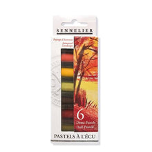 Cargar imagen en el visor de la galería, Caja Pasteles Extra suaves à l'écu "Otoño" 6 colores Sennelier 1/2 barras