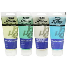 Cargar imagen en el visor de la galería, Gel Fosforescente Auxiliar Acrílico Pébéo 100 ml Turquesa