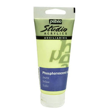 Cargar imagen en el visor de la galería, Gel Fosforescente Auxiliar Acrílico Pébéo 100 ml Amarillo