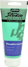 Cargar imagen en el visor de la galería, Gel Fosforescente Auxiliar Acrílico Pébéo 100 ml Turquesa