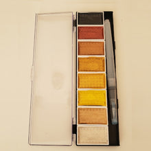 Cargar imagen en el visor de la galería, Acuarelas Estuche Golden 8 Pastillas Obertöne Metálicas