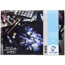 Cargar imagen en el visor de la galería, Papel Acuarela Negro Van Gogh A4 12 hojas Grano fino