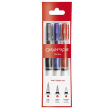 Cargar imagen en el visor de la galería, Set 3 pinceles Acuarelas con deposito de Agua Caran D'ache