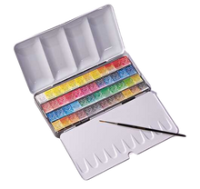 Cargar imagen en el visor de la galería, Acuarelas L'Aquarelle Estuche Metálico  Sennelier 48 medias Pastillas