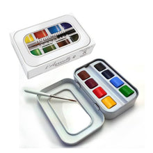 Cargar imagen en el visor de la galería, Acuarelas Aqua-mini Estuche Metálico Sennelier 8 medias pastillas
