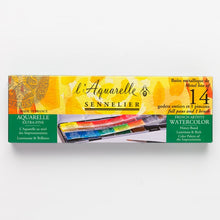 Cargar imagen en el visor de la galería, Acuarelas L'Aquarelle Estuche Metálico  Sennelier 14 Pastillas completas