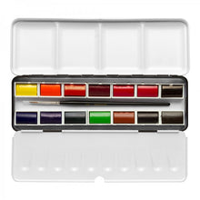 Cargar imagen en el visor de la galería, Acuarelas L'Aquarelle Estuche Metálico  Sennelier 14 Pastillas completas
