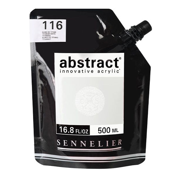 Acrílico Abstract Sennelier 116 Blanco Titanio Pouch 500 ml