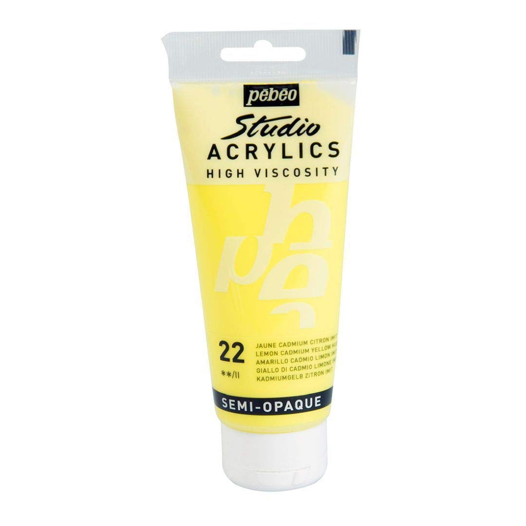 Acrílico Pébéo 100 ml 22 / Amarillo Cadmio Limón Hue