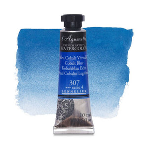 Acuarela L'Aquarelle Sennelier 10 ml 307 Azul Cobalto Legítimo S4