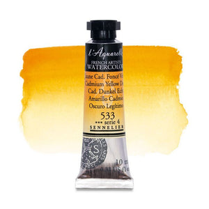 Acuarela L'Aquarelle Sennelier 10 ml 533 Amarillo Cadmio Oscuro Legítimo