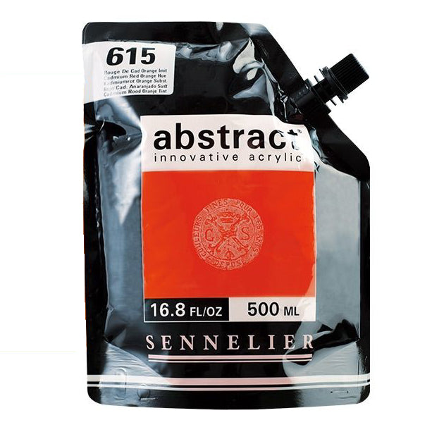 Acrílico Abstract Sennelier 615 Rojo cadmio Anaranjado imitación Pouch 500 ml