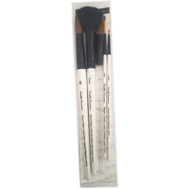 Set pinceles Acuarelas  Simply Simmons 5 piezas (Sintético & Natural) 67147