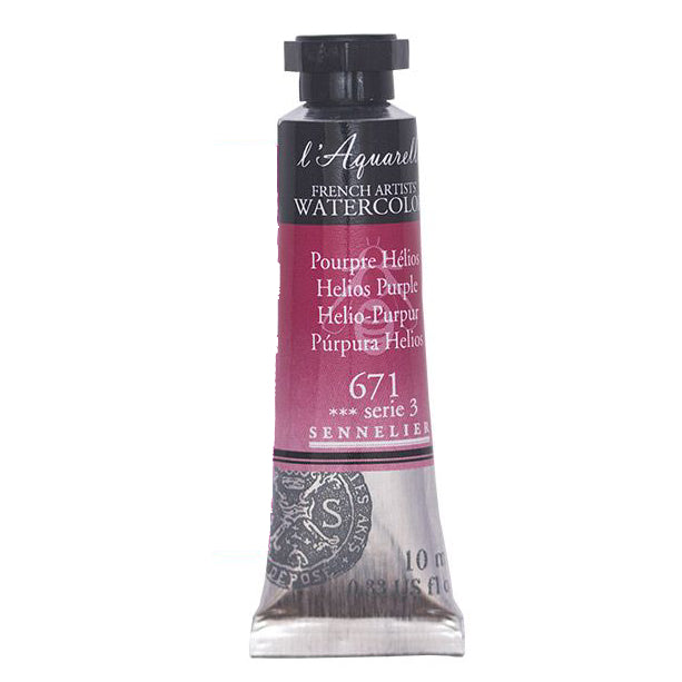 Acuarela L'Aquarelle Sennelier 10 ml 671 Púrpura Helios S3