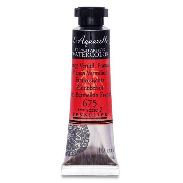 Acuarela L'Aquarelle Sennelier 10 ml 675 Rojo Bermellón Frances