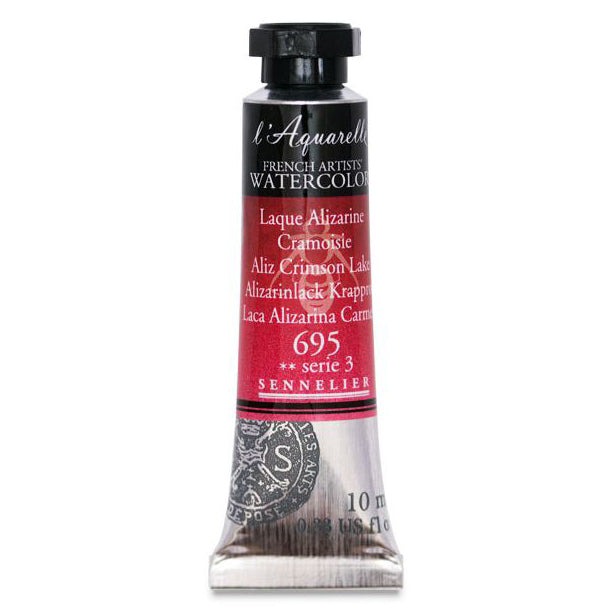 Acuarela L'Aquarelle Sennelier 10 ml 695 Laca Alizarina Carmesi