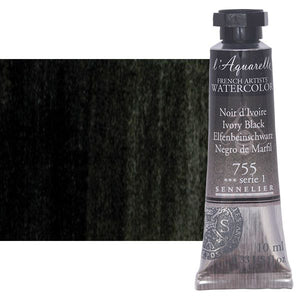 Acuarela L'Aquarelle Sennelier 10 ml 755 Negro de Marfil S1