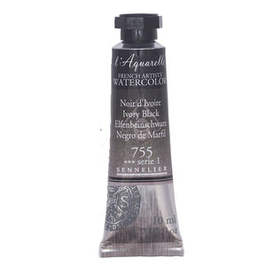 Acuarela L'Aquarelle Sennelier 10 ml 755 Negro de Marfil S1