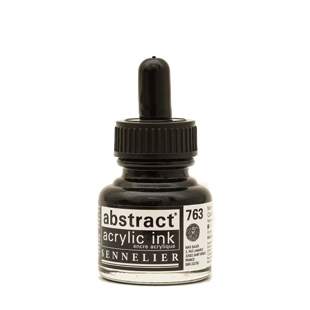 Tinta Acrílica Abstract Sennelier 763 Negro carbón 30 ml