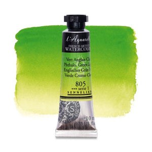 Acuarela L'Aquarelle Sennelier 10 ml 805 Verde Cromo Claro S1