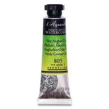 Cargar imagen en el visor de la galería, Acuarela L&#39;Aquarelle Sennelier 10 ml 805 Verde Cromo Claro S1
