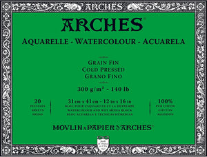 Block de Papel Arches Grano Fino  300 grs/m² (12 in x 16 in)