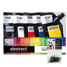 Cargar imagen en el visor de la galería, Acrílico Abstract Sennelier Set Primary (5 pouch 120 ml) &amp; 8 boquillas Sennelier
