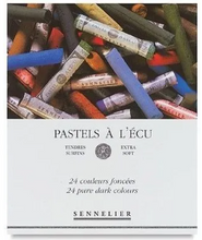 Cargar imagen en el visor de la galería, Caja Pasteles Extra suaves à l&#39;écu &quot;Oscuros&quot; 24 colores Sennelier
