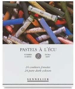 Caja Pasteles Extra suaves à l'écu "Oscuros" 24 colores Sennelier