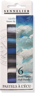 Caja Pasteles Extra suaves à l'écu "Cielo de verano" 6 colores Sennelier 1/2 barras