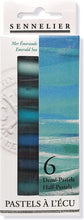 Cargar imagen en el visor de la galería, Caja Pasteles Extra suaves à l&#39;écu &quot;Mar Esmeralda&quot; 6 colores Sennelier 1/2 barras
