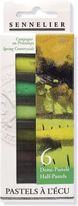 Caja Pasteles Extra suaves à l'écu "Campo en primavera" 6 colores Sennelier 1/2 barras