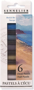 Caja Pasteles Extra suaves à l'écu "Orilla del Mar" 6 colores Sennelier 1/2 barras