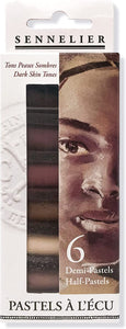 Caja Pasteles Extra suaves à l'écu "Piel oscura" 6 colores Sennelier 1/2 barras