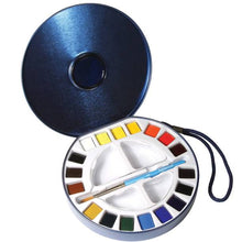 Cargar imagen en el visor de la galería, Acuarelas Estuche de Viaje Circular Aquafine 18 Medias Pastillas
