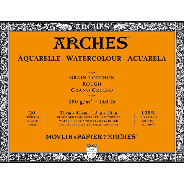 Block de Papel Arches Grano Grueso 300 grs/m²  (12 in x 16 in)