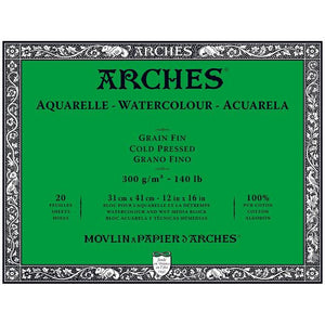 Block de Papel Arches Grano Fino  300 grs/m² (12 in x 16 in)
