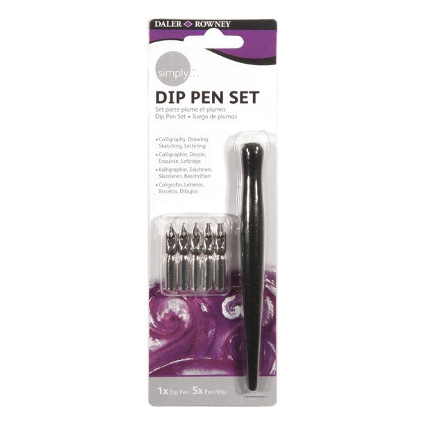 Set Plumas Caligrafía Simply 6 pcz Daler Rowney (Dip Pen Set