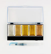 Cargar imagen en el visor de la galería, Acuarelas Estuche Golden 5 Pastillas Obertöne Metálicas

