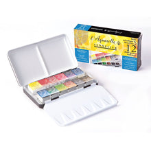 Cargar imagen en el visor de la galería, Acuarelas L&#39;Aquarelle Estuche Metálico  Sennelier 12 medias Pastillas
