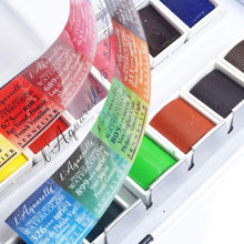Cargar imagen en el visor de la galería, Acuarelas L&#39;Aquarelle Estuche Metálico  Sennelier 12 medias Pastillas

