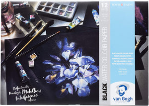 Papel Acuarela Negro Van Gogh A4 12 hojas Grano fino
