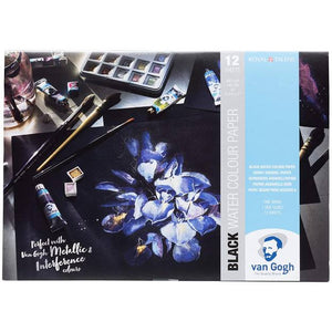 Papel Acuarela Negro Van Gogh A4 12 hojas Grano fino