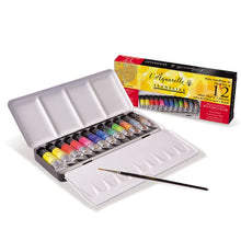 Cargar imagen en el visor de la galería, Acuarelas L&#39;Aquarelle Estuche Metálico  Sennelier 12 Tubos 10 ml
