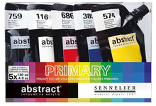 Cargar imagen en el visor de la galería, Acrílico Abstract Sennelier Set Primary (5 pouch 120 ml) &amp; 8 boquillas Sennelier
