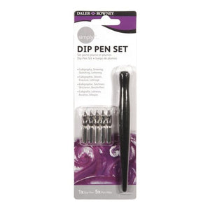 Set Plumas Caligrafía Simply 6 pcz Daler Rowney (Dip Pen Set)