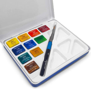 Acuarelas Estuche mini de Viaje Aquafine 10 Medias Pastillas
